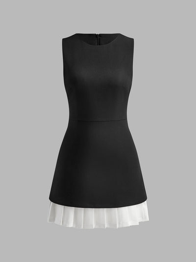 Robin | Elegantes ärmelloses Midikleid mit Plissee-Design