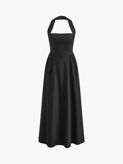 Charlotte | A-Linien Halterneck Maxikleid – Sommerliche Raffinesse