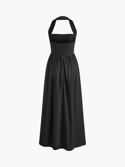 Charlotte | A-Linien Halterneck Maxikleid – Sommerliche Raffinesse