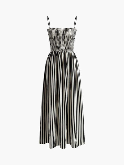 Miriam | Elegantes Sommerkleid mit Streifenmuster & Smock-Top
