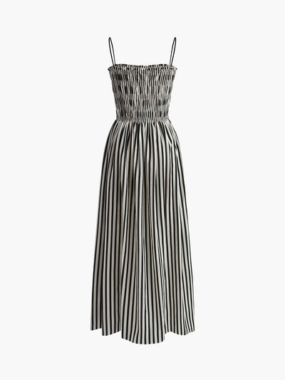 Miriam | Elegantes Sommerkleid mit Streifenmuster & Smock-Top