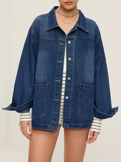 Emma | Oversized Denim-Jacke – Lässig und vielseitig