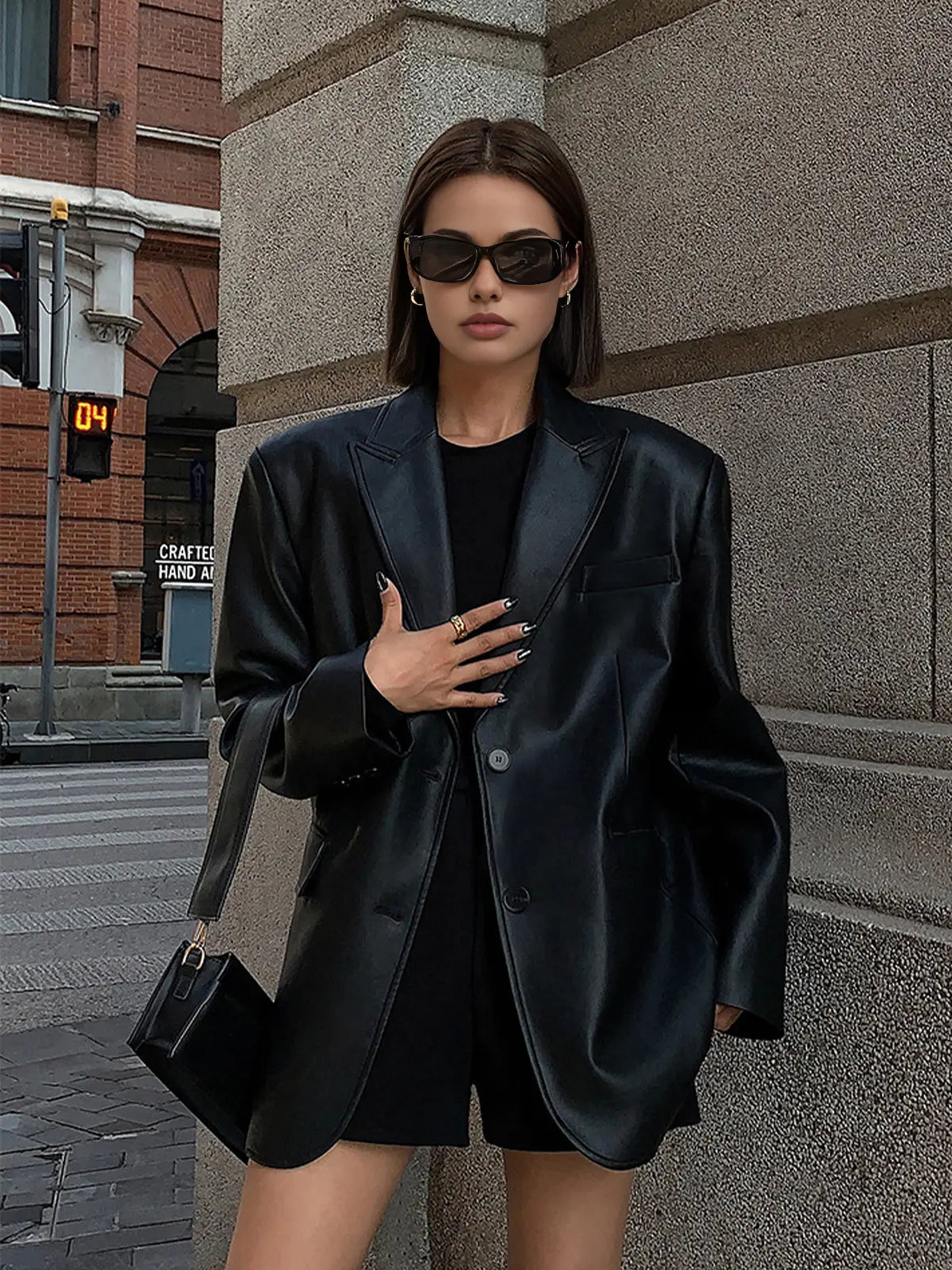 Sarah | Lederblazer mit Taschen und Detail Zendoo.de