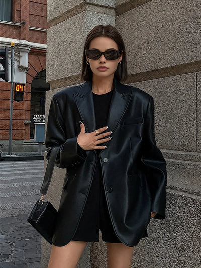 Sarah | Lederblazer mit Taschen und Detail Zendoo.de