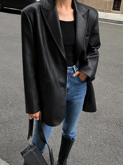 Sarah | Lederblazer mit Taschen und Detail Zendoo.de