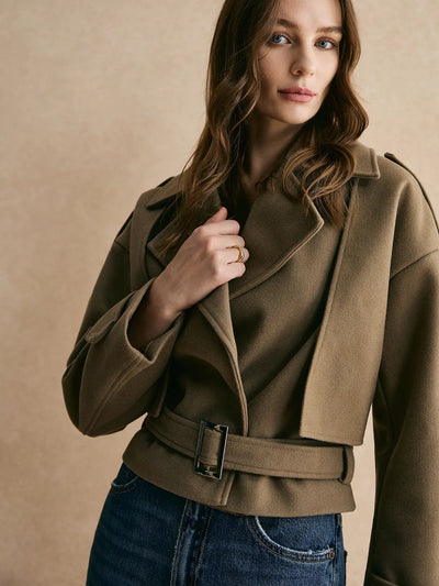 Soph | Warme Jacke mit Gürtel in einfarbig Zendoo.de