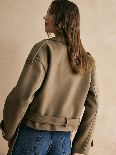 Soph | Warme Jacke mit Gürtel in einfarbig Zendoo.de