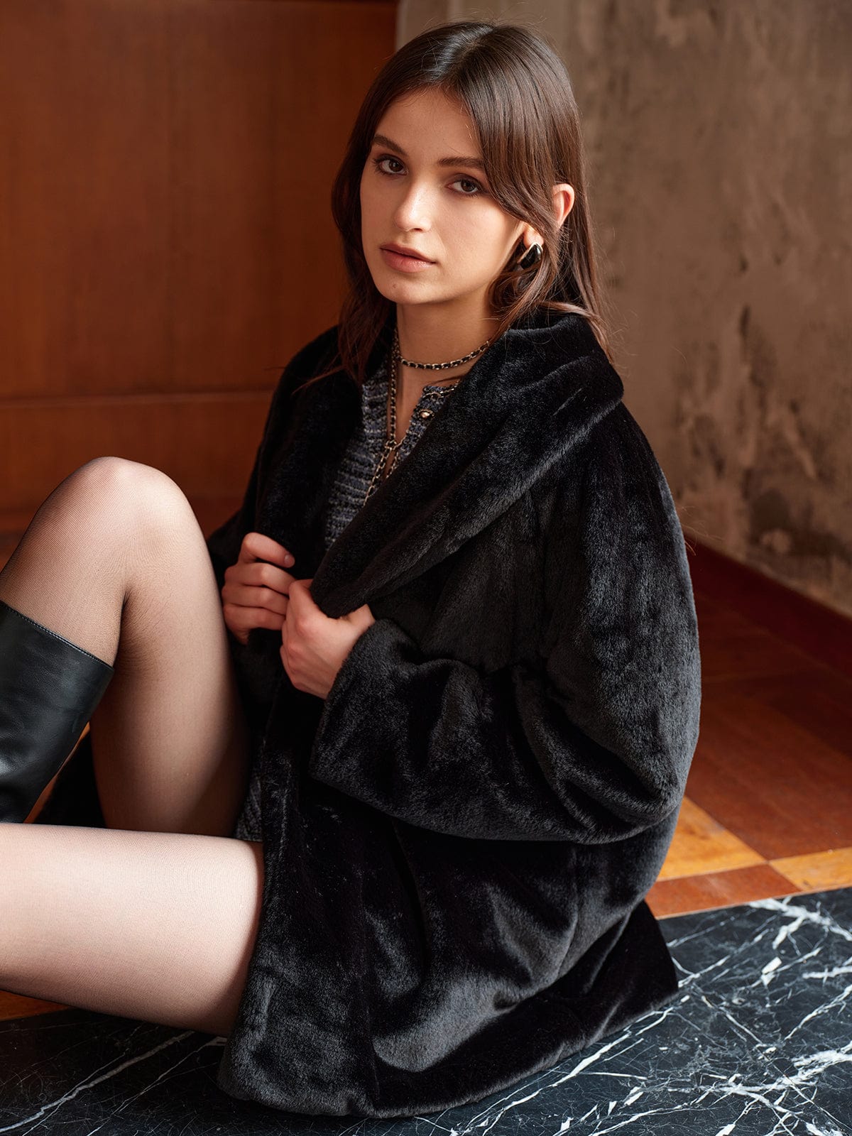 Luxuriöse Lange Kunstfelljacke – Eleganz für den Winter