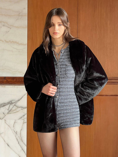 Luxuriöse Lange Kunstfelljacke – Eleganz für den Winter