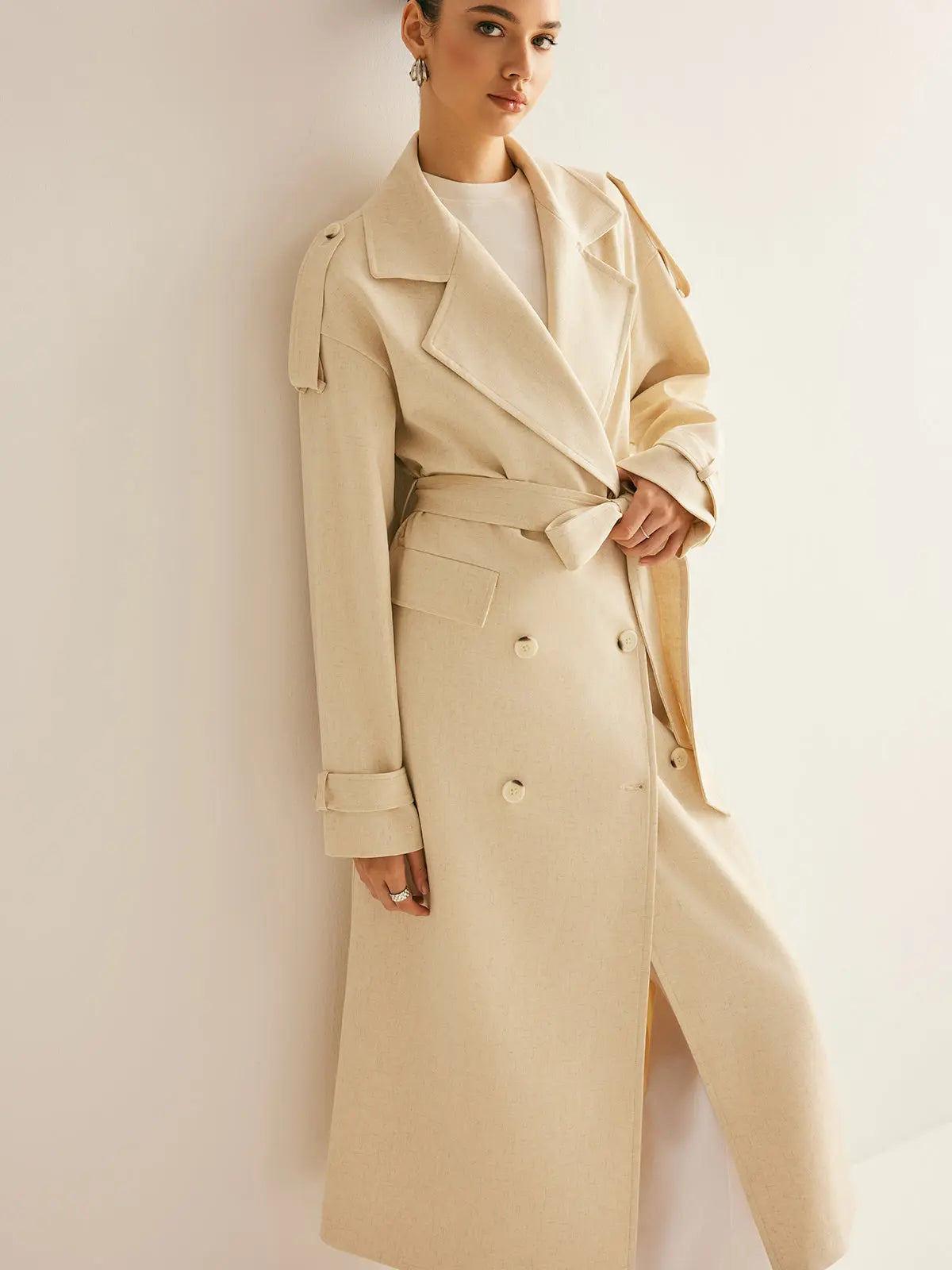 Jonas | Gürteltrenchcoat mit Revers und Taschen Zendoo.de