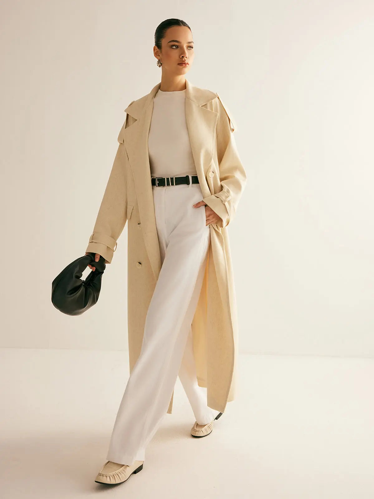 Jonas | Gürteltrenchcoat mit Revers und Taschen Zendoo.de