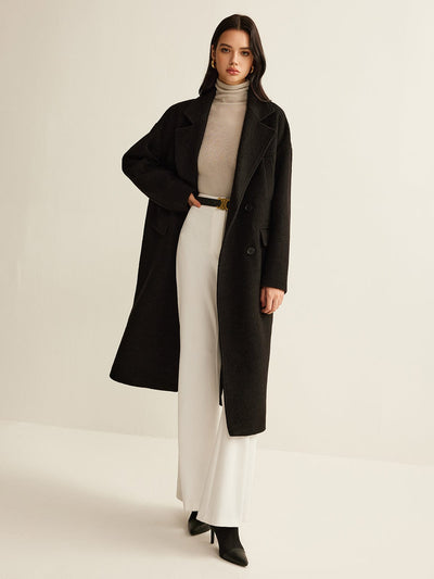 Sophia | Schwarzer klassischer Trenchcoat