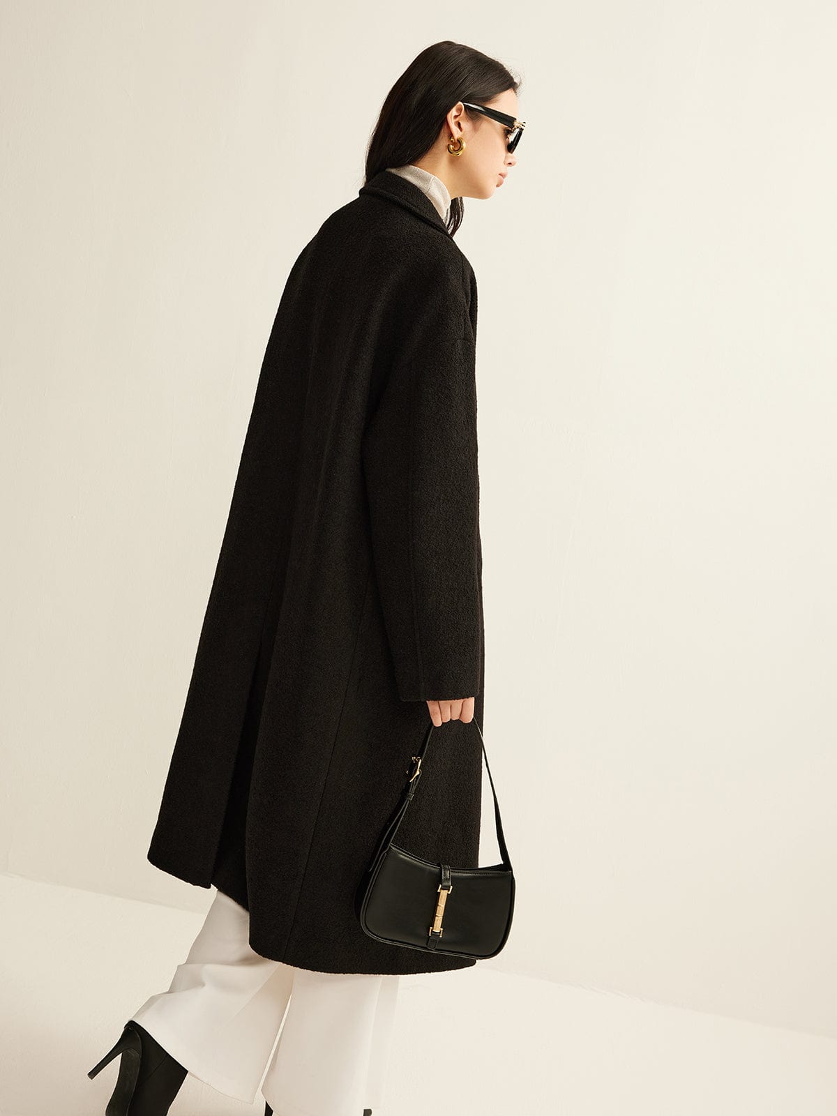 Sophia | Schwarzer klassischer Trenchcoat