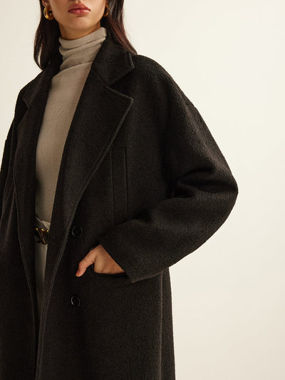 Sophia | Schwarzer klassischer Trenchcoat