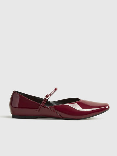 Amélie | Elegante Lackleder-Ballerinas in Bordeaux – Klassisch & Feminin