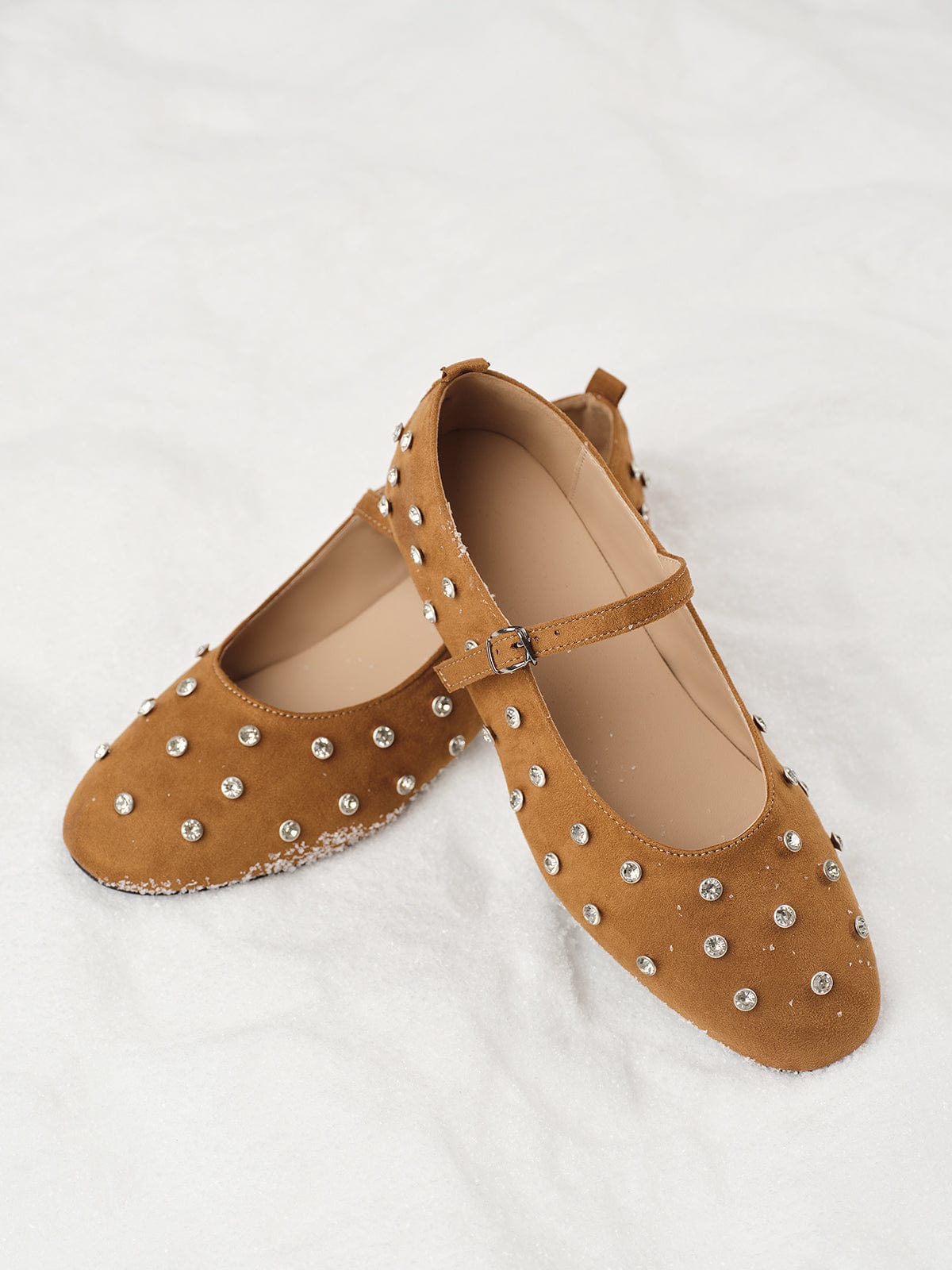 Elegante Velours-Ballerinas mit Strassdetails – Stilvoll & Bequem