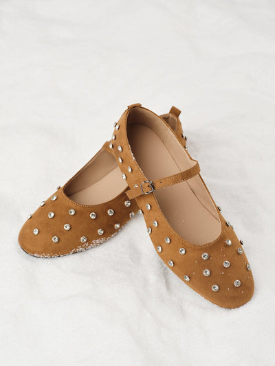 Elegante Velours-Ballerinas mit Strassdetails – Stilvoll & Bequem