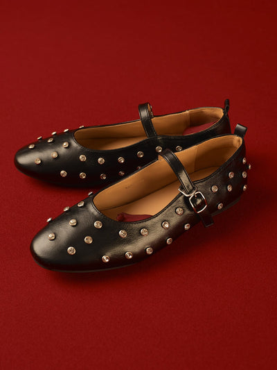 Schwarze Ballerinas mit Strass – Elegant &amp; Modern