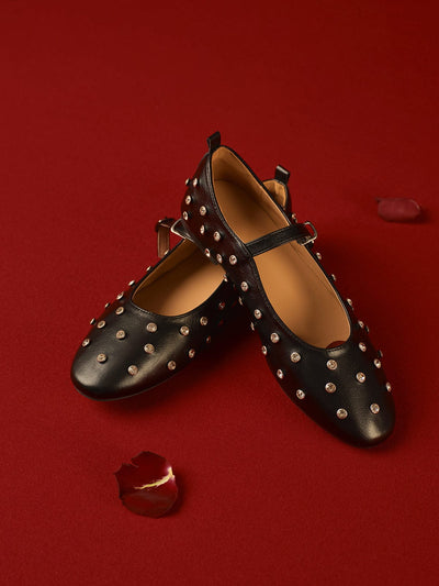 Schwarze Ballerinas mit Strass – Elegant &amp; Modern