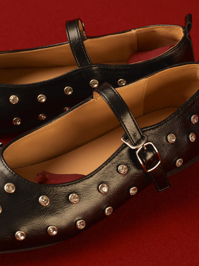 Schwarze Ballerinas mit Strass – Elegant &amp; Modern