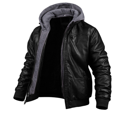Heinrich | Stilvolle Leder Winterjacke mit Hoodie