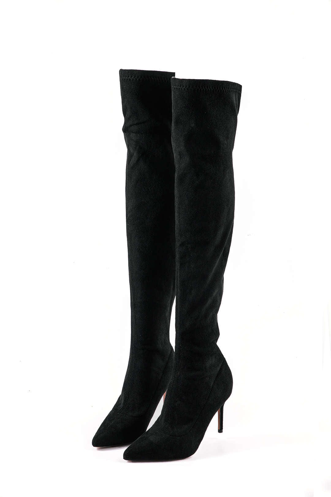 Elegante Overknee-Stiefel aus Velours – Stilvoll & Feminin