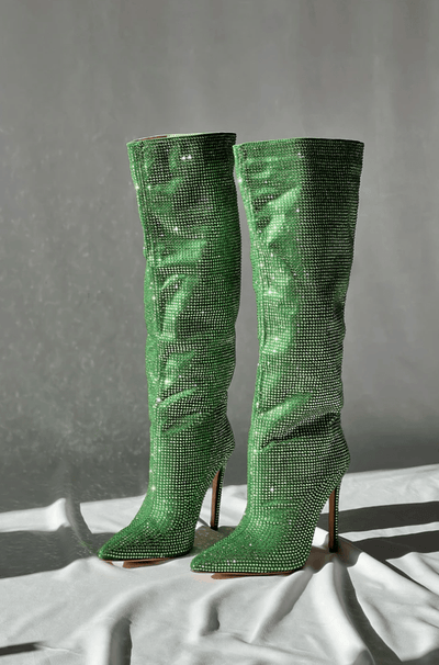 Chloé | Luxuriöse Overknee-Stiefel mit Strassdetails - Zendoo.de