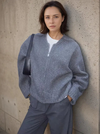 Mia | Strickjacke mit Langarm und Reißverschluss Zendoo.de