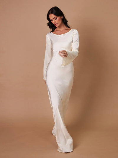 Sophie | Langärmliges Maxikleid – Fließender Schnitt für Eleganz und Komfort Zendoo.de
