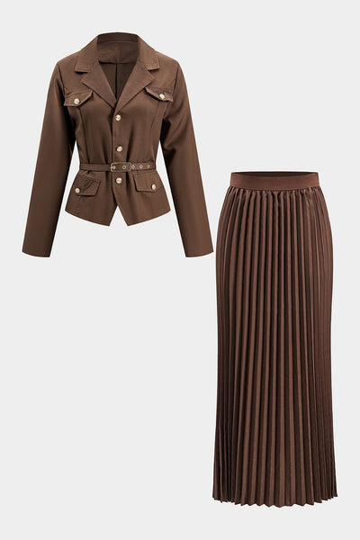 Greta | Elegantes Blazer-Set mit Plisseerock
