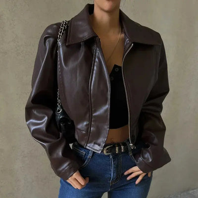Gercy | Übergroße Kunstlederjacke Zendoo.de