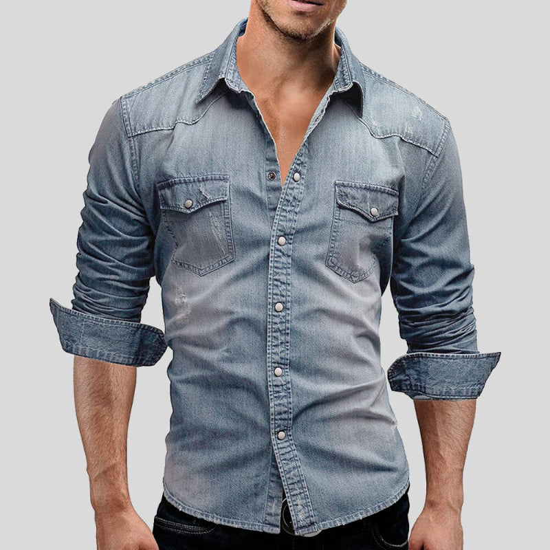 Cedric | Herren Denim-Hemd in Vintage-Optik