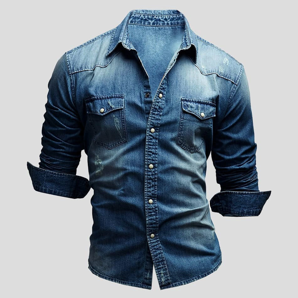 Cedric | Herren Denim-Hemd in Vintage-Optik
