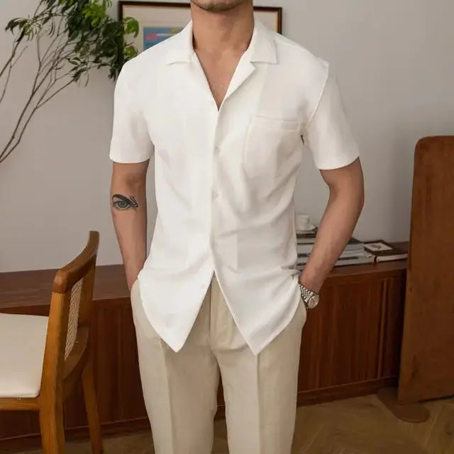 Aiden | Classic Relaxed Fit Kurzarm Herren Sommerhemd