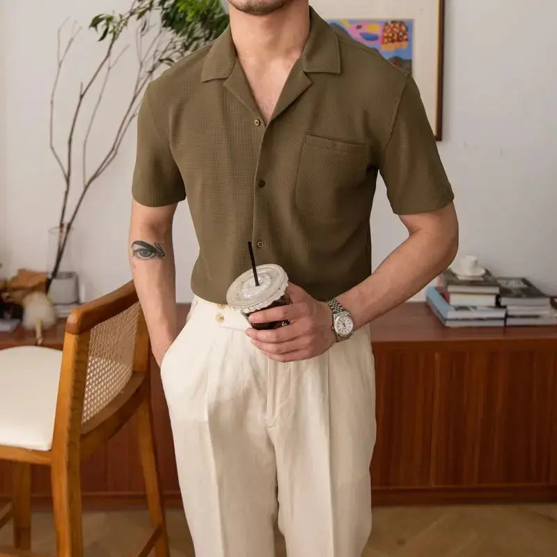 Aiden | Classic Relaxed Fit Kurzarm Herren Sommerhemd
