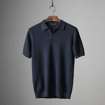 Theodore | Strukturiertes Polo mit stilvollem V-Ausschnitt