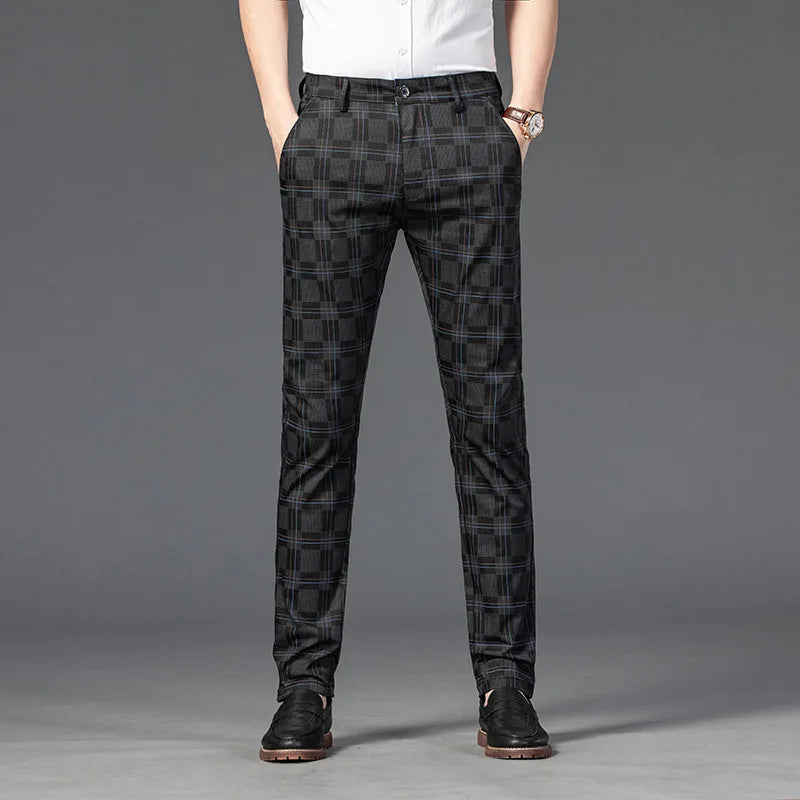 Richard | Herren Maßgeschneiderte Karierten Hosen Elegante Slim Fit Hose