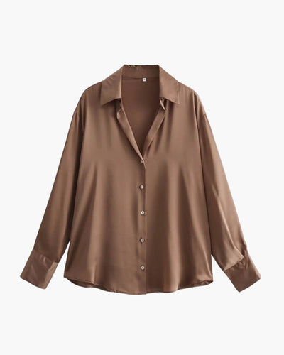 Satin-Style Damenbluse mit Knopfleiste – Elegant, Fließend & Zeitlos