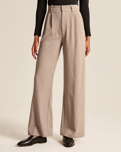 Isabell | Modische Hose in Taupe mit weitem Bein