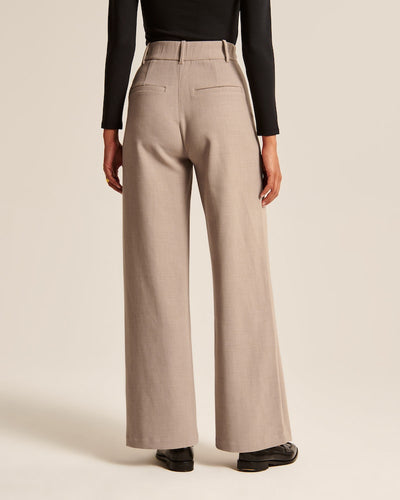 Isabell | Modische Hose in Taupe mit weitem Bein