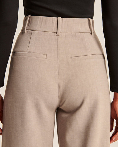 Isabell | Modische Hose in Taupe mit weitem Bein