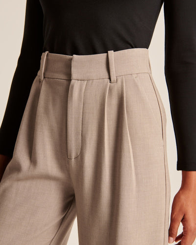 Isabell | Modische Hose in Taupe mit weitem Bein
