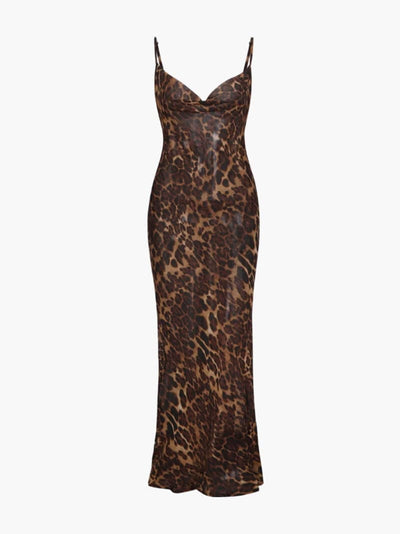 Theresia | Durchsehen Leopard-Maxikleid – Wild & Verführerisch