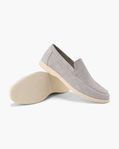 Hunter | 3-teiliges Set Grau Zopfmuster Half Zip pullover mit hose & Wildleder-Loafer