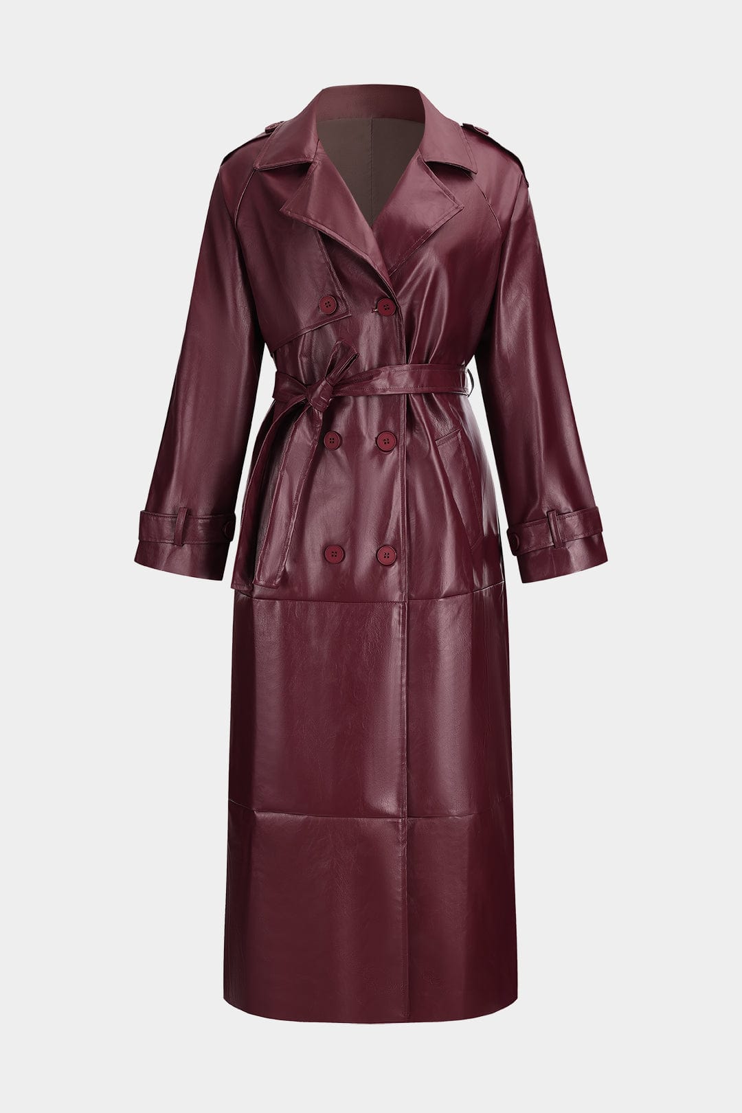Sophia | Trenchcoat aus Kunstleder – Eleganz und Stärke vereint