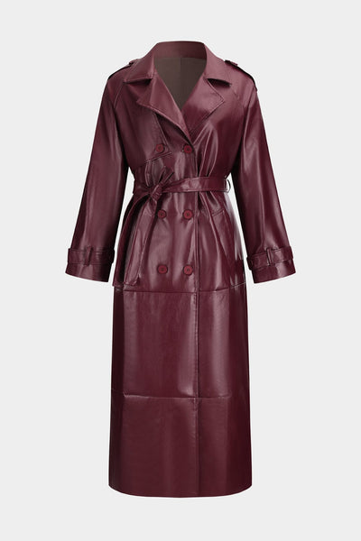 Sophia | Trenchcoat aus Kunstleder – Eleganz und Stärke vereint