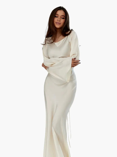 Sophie | Langärmliges Maxikleid – Fließender Schnitt für Eleganz und Komfort Zendoo.de