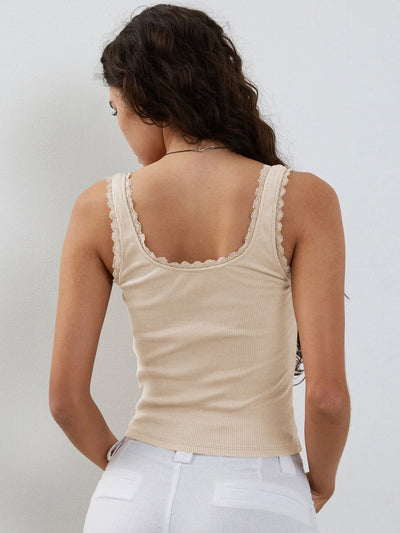 Nicola | Spitzen-Tanktop ohne Ärmel Crop-Top