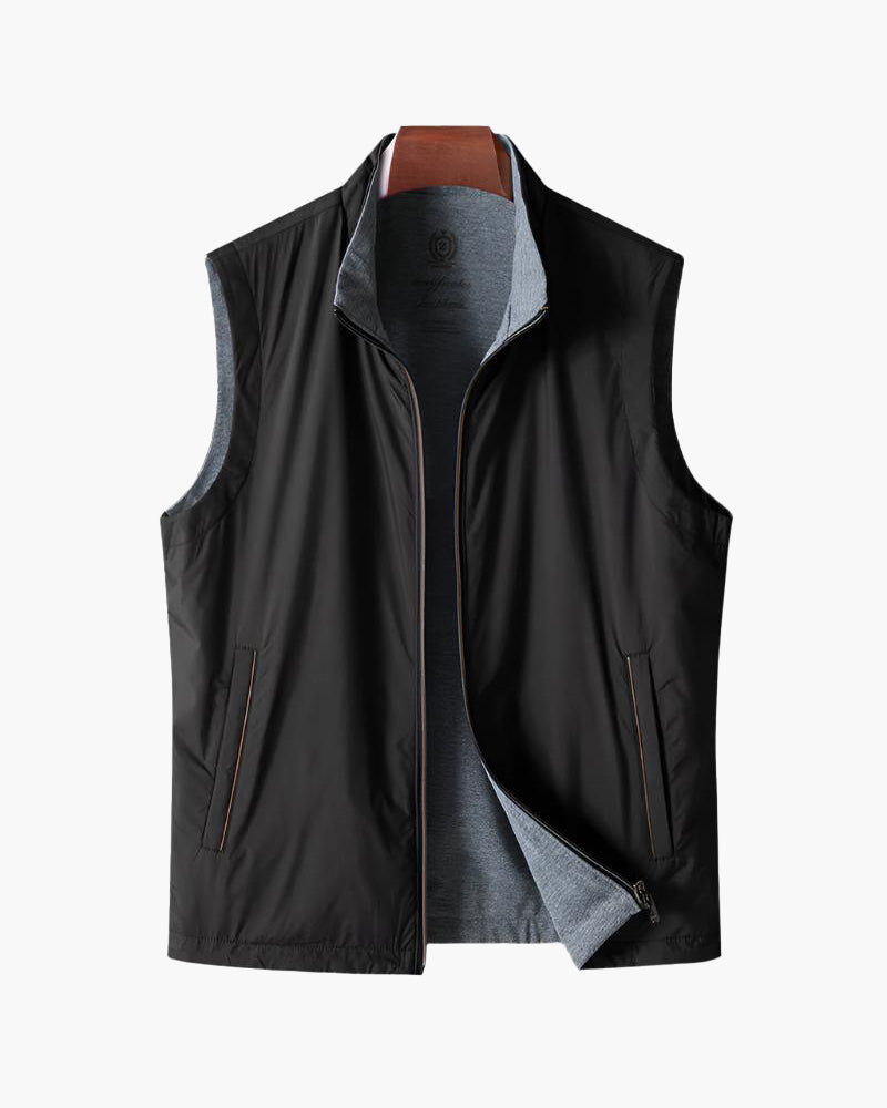 Luka | Schlank geschnittene Bodywarmer Schwarze Zip up Weste