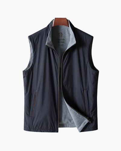 Luka | Schlank geschnittene Bodywarmer Schwarze Zip up Weste